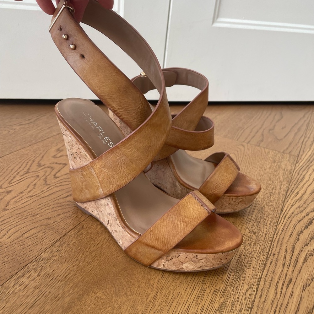 Charles by Charles David Tan Wedge Sandals